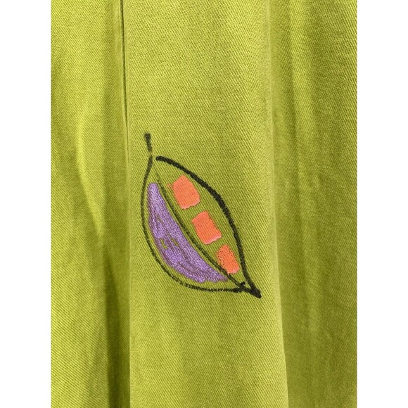 CMC Color Me Cotton Wacky Moss Green Coat Embroidered Artsy XL - Picture 10 of 11